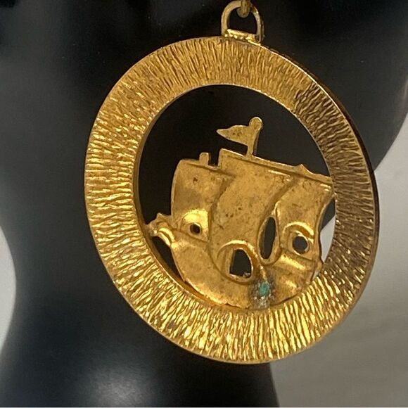 Damascene Vintage Spaniard Sailing Ship Key Chain - Picture 4 of 7